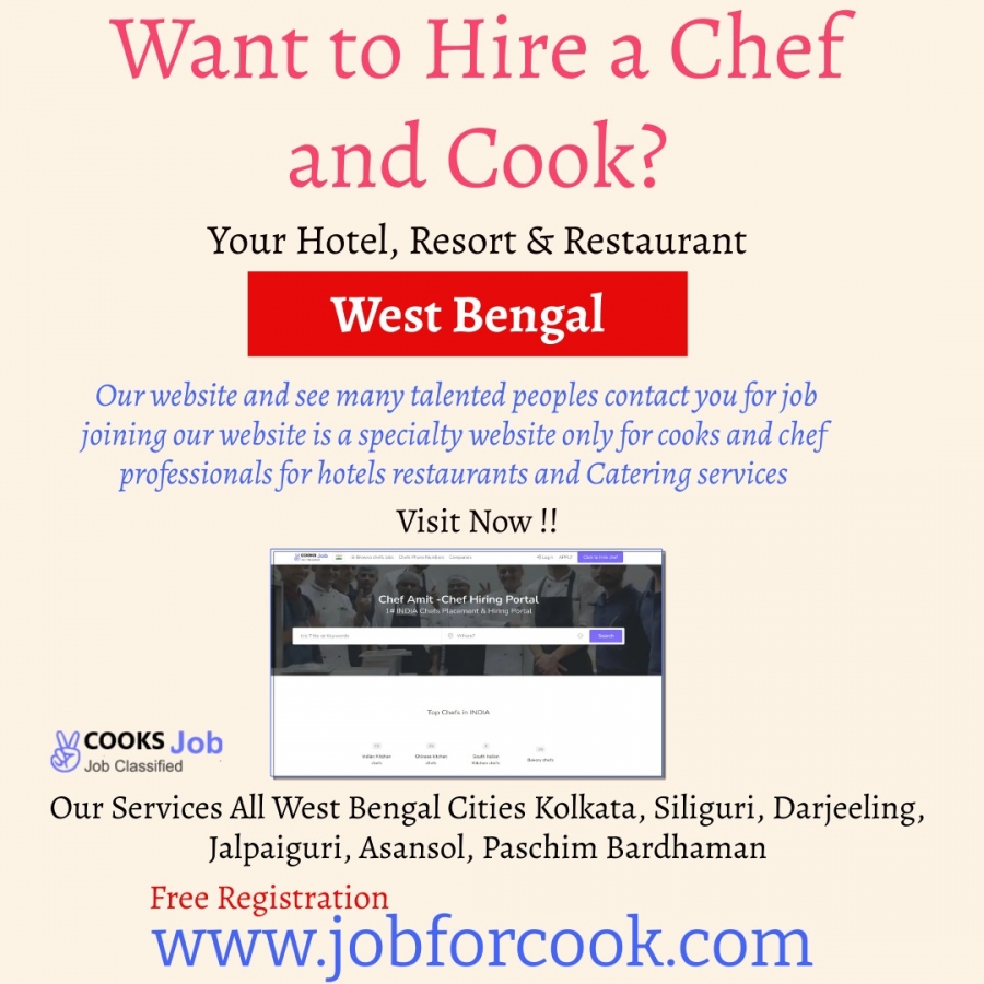 Cooks chefs hiring portal website kolkata west Bengal