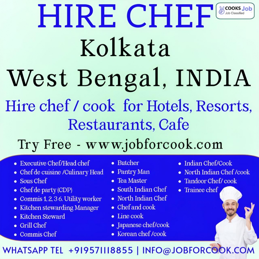 Looking for a chef for your restaurant in Kolkata ? Try Joobforcook Chef Portal