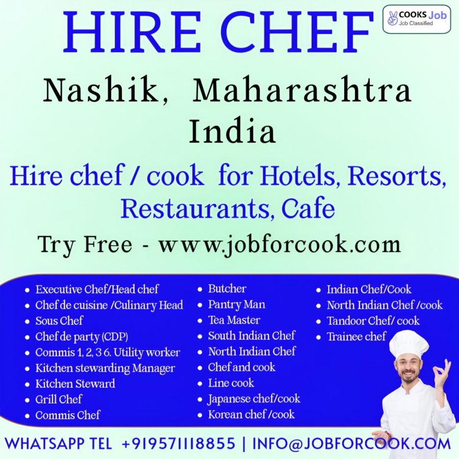 Nashik chefs cooks Hiring placements
